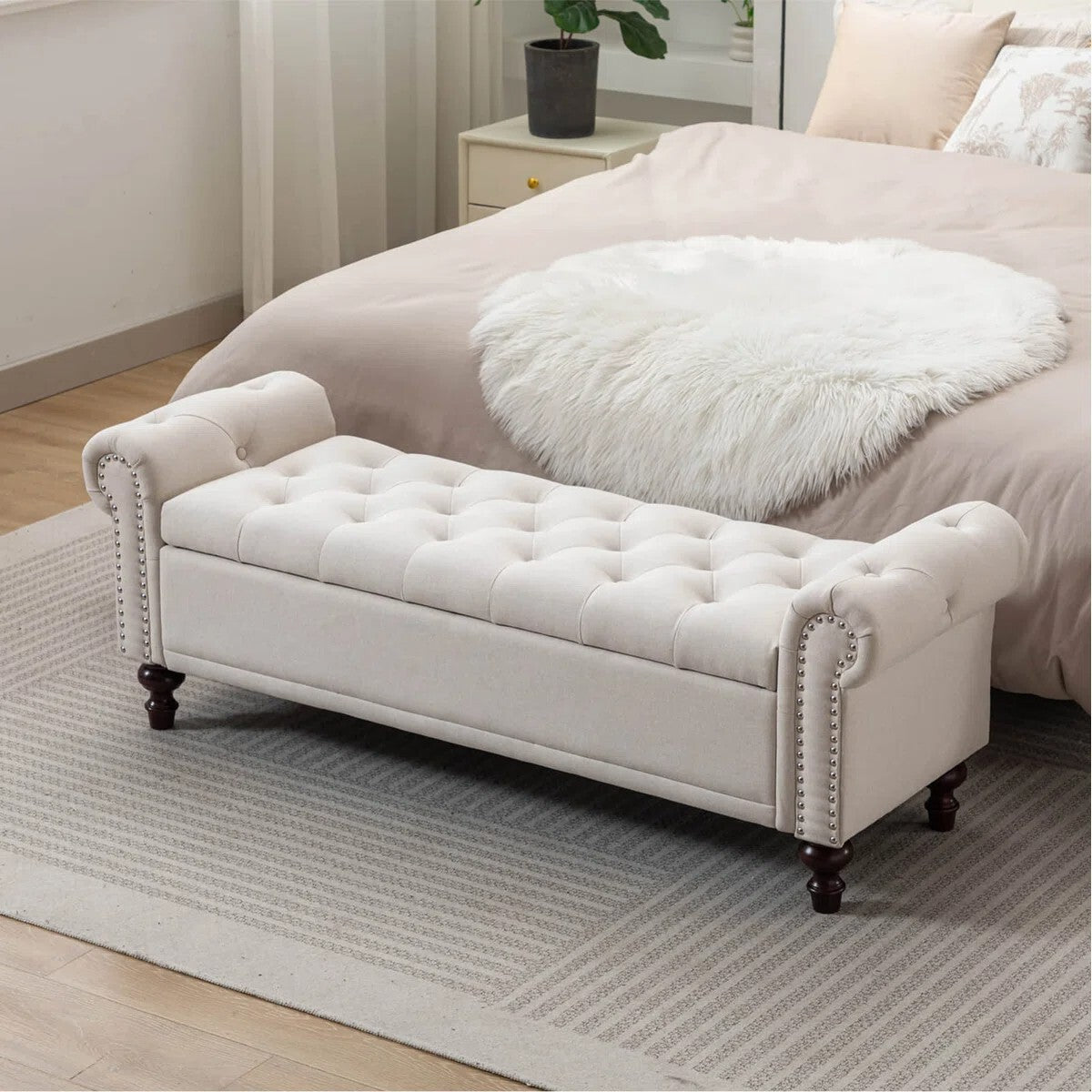 Stylish Comfort Meets Smart Storage: Friends Life Ottoman Bench