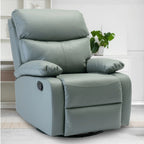 FRIENDS LIFE Cowhide Recliner Sofa 360° Swivel and 30° Rocking for Small Living Room,