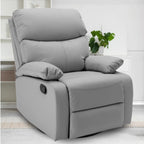 FRIENDS LIFE Cowhide Recliner Sofa Manual Ergonomic Rocking Recliner Sofa with 360° Swivel