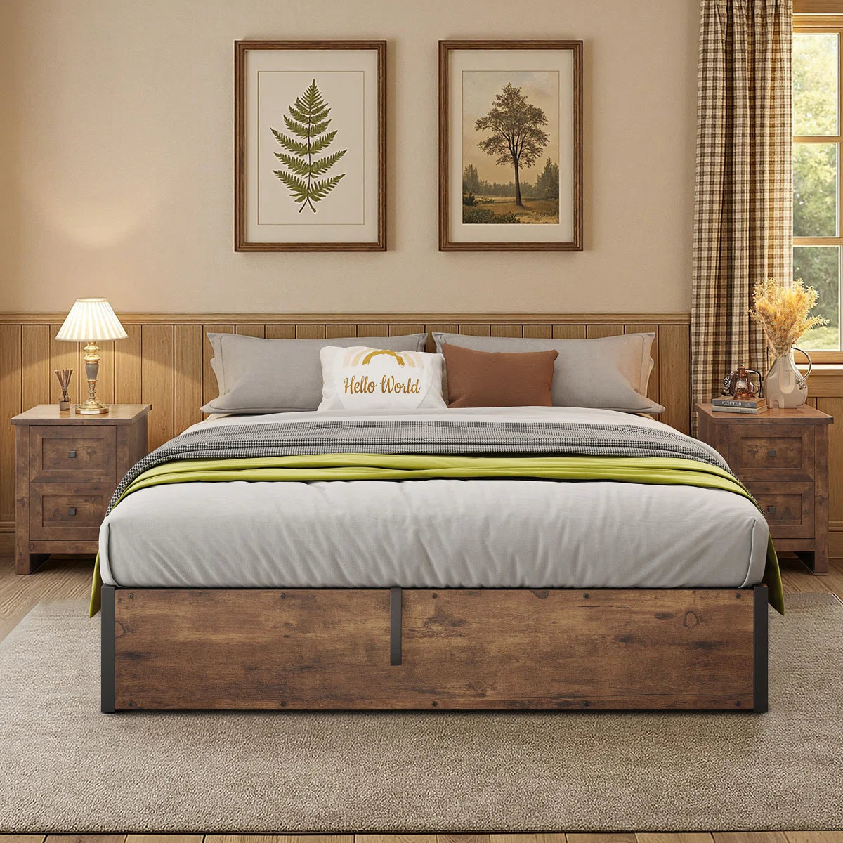 Shila Lift Up Storage Bed Brown