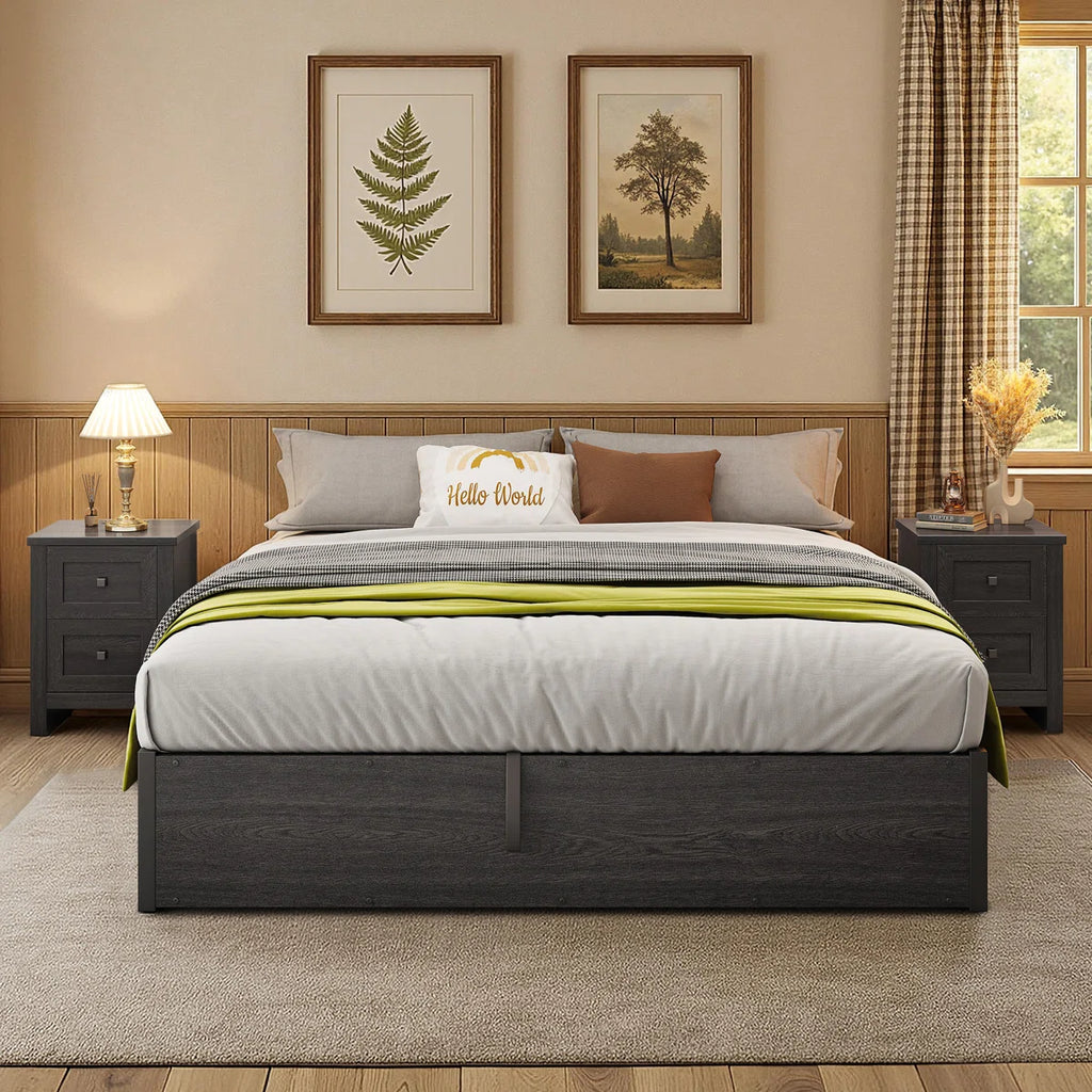 Shila Lift Up Storage Bed Black