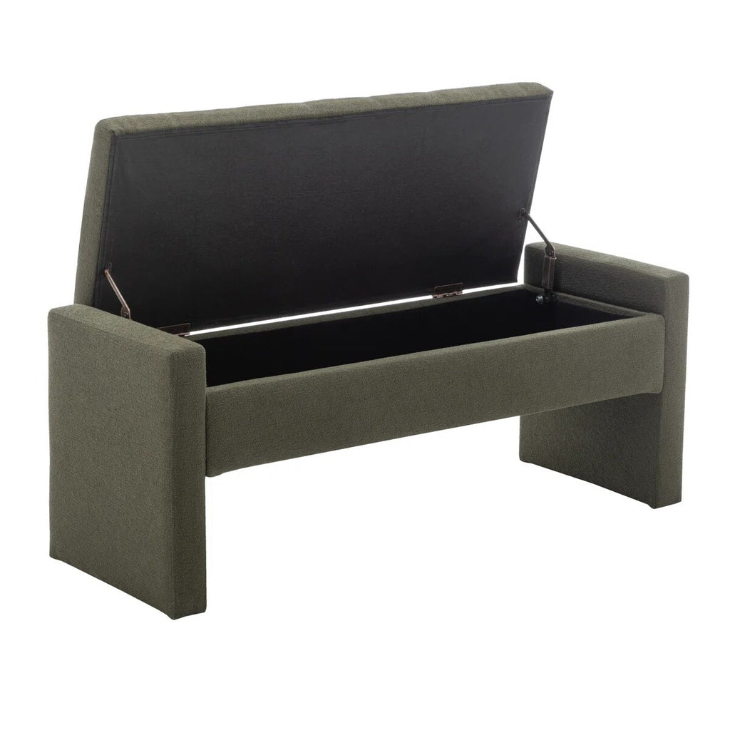 Rasner Ottoman Storage Bench Upholstered Flip Top Storage Bench Bedroom