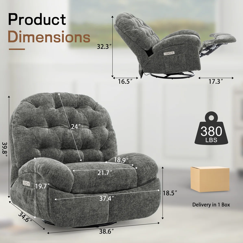 FRIENDS LIFE Recliner Sofa 1 Seater, Electric Recliner Chair,
