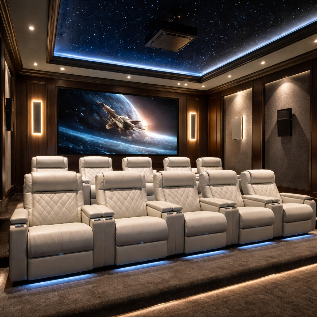 Premium Home Theater Design & Installation Service with Recliner Seating