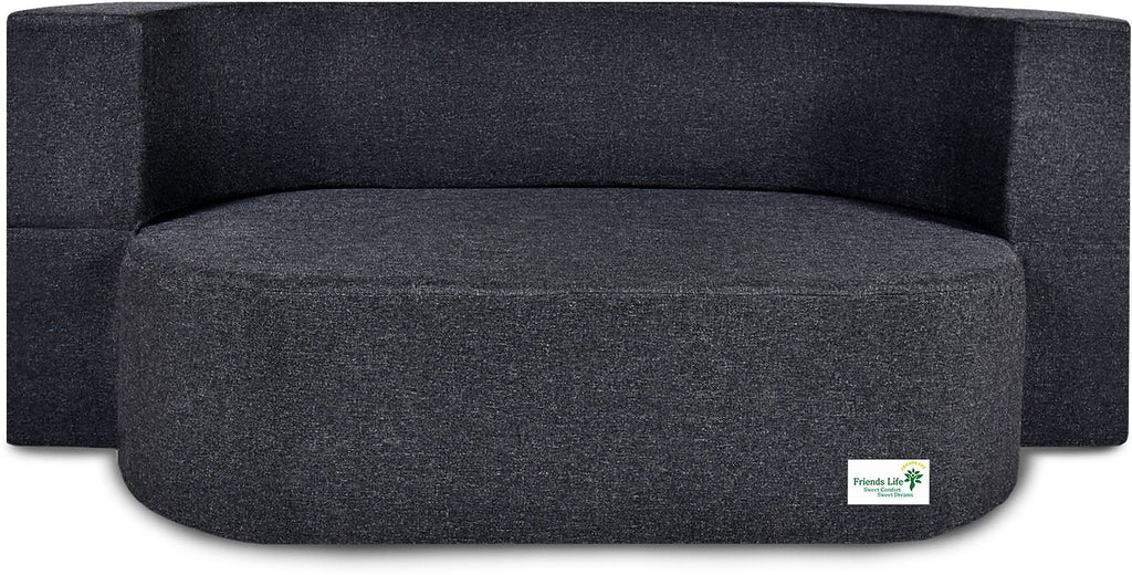 FRIENDS LIFE 3 Seater Sofa Cum Bed | 1 Years Warranty | Foldable Sofa cuma Bed | Jute Finish Fabric, Grey Comfort for All Sofa Cum Bed for Living Room & Guests (N-FL5020)