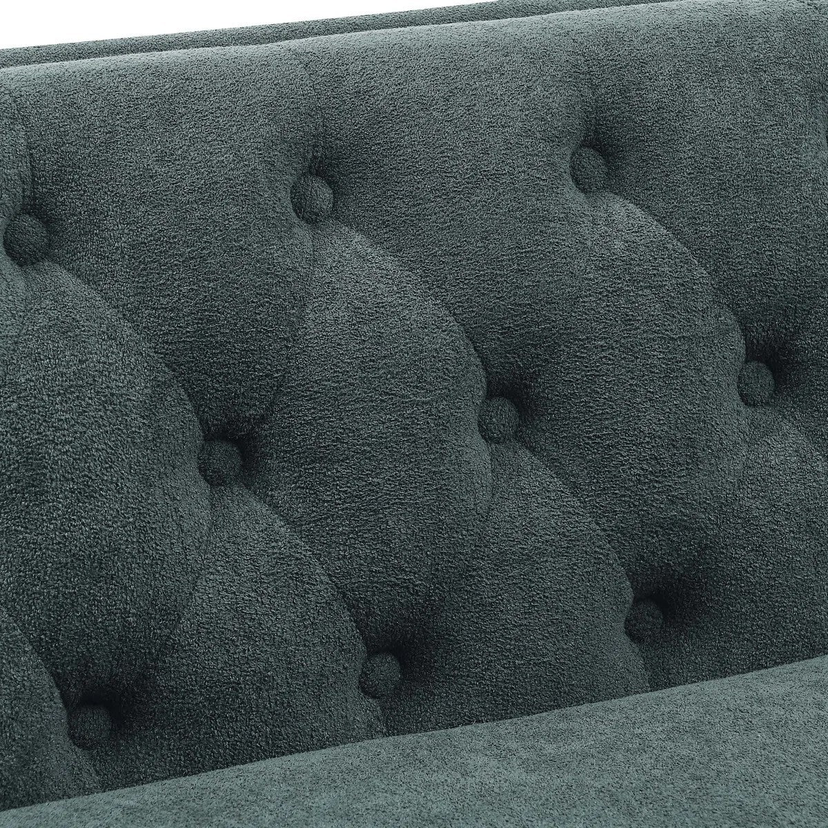 Devonaire Modern Tufted Design Sofa 3 Seater | Loveseat with Armrest, Metal Legs – Blue Living Room Sofa