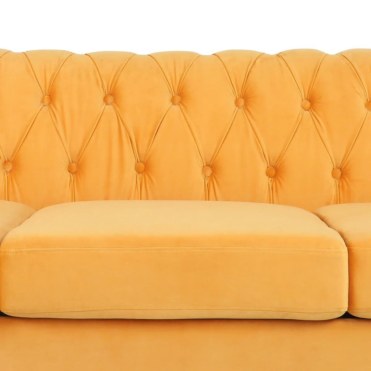 Adedapo Sofa 3 Seater Classic Tuxedo Design | Loveseat with Armrest, Cushions and Wood Legs – Sofa for Living Room Color Yellow