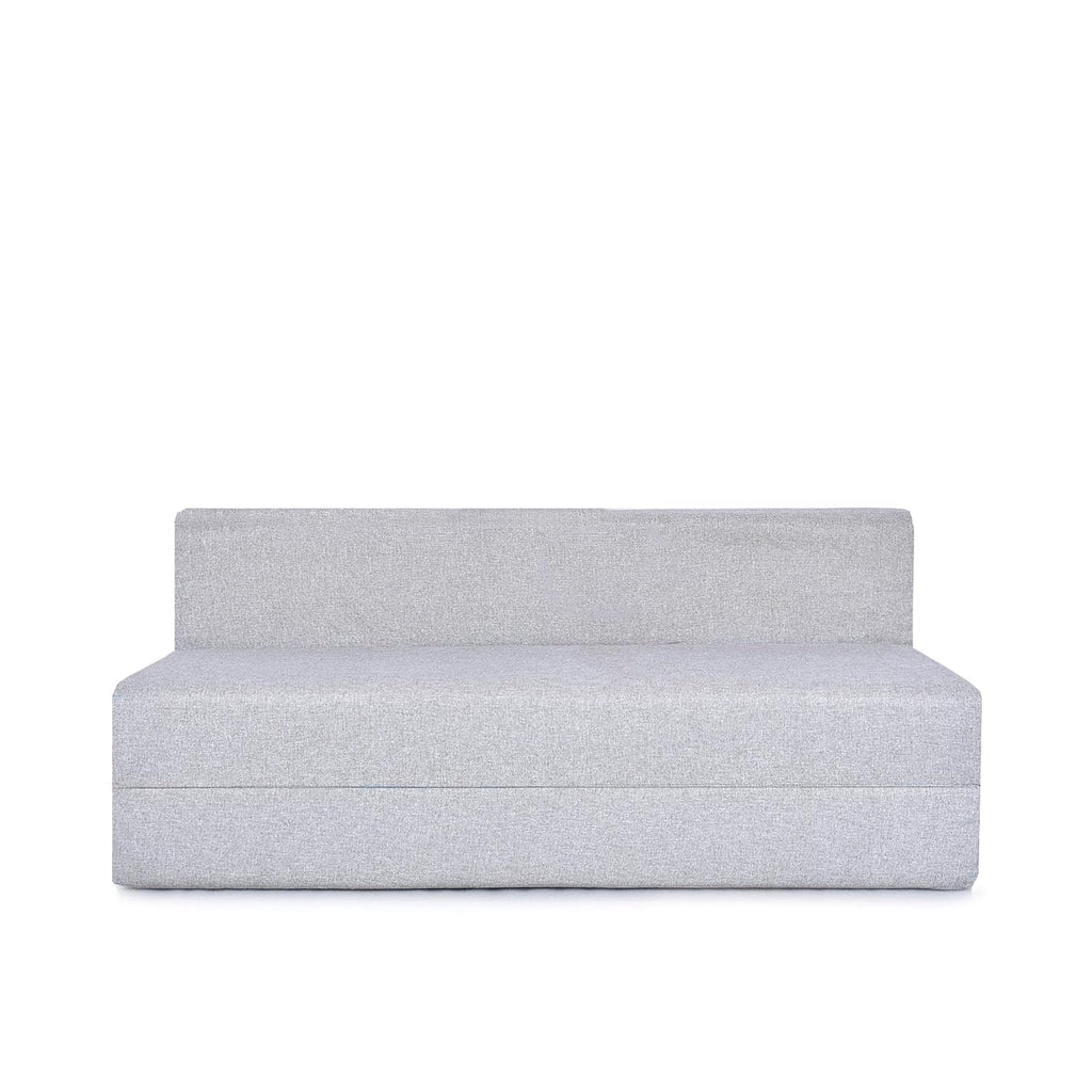 FRIENDS LIFE 5X6 Sofa Cum Bed for 3 Person 3 Seater Double Fold Out Sofa Cum Bed Color -Silver Jute