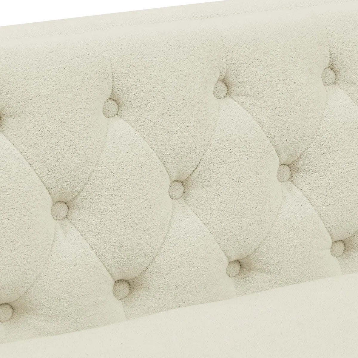 Devonaire Modern Tufted Design Sofa 3 Seater | Loveseat with Armrest, Metal Legs – Beige Living Room Sofa