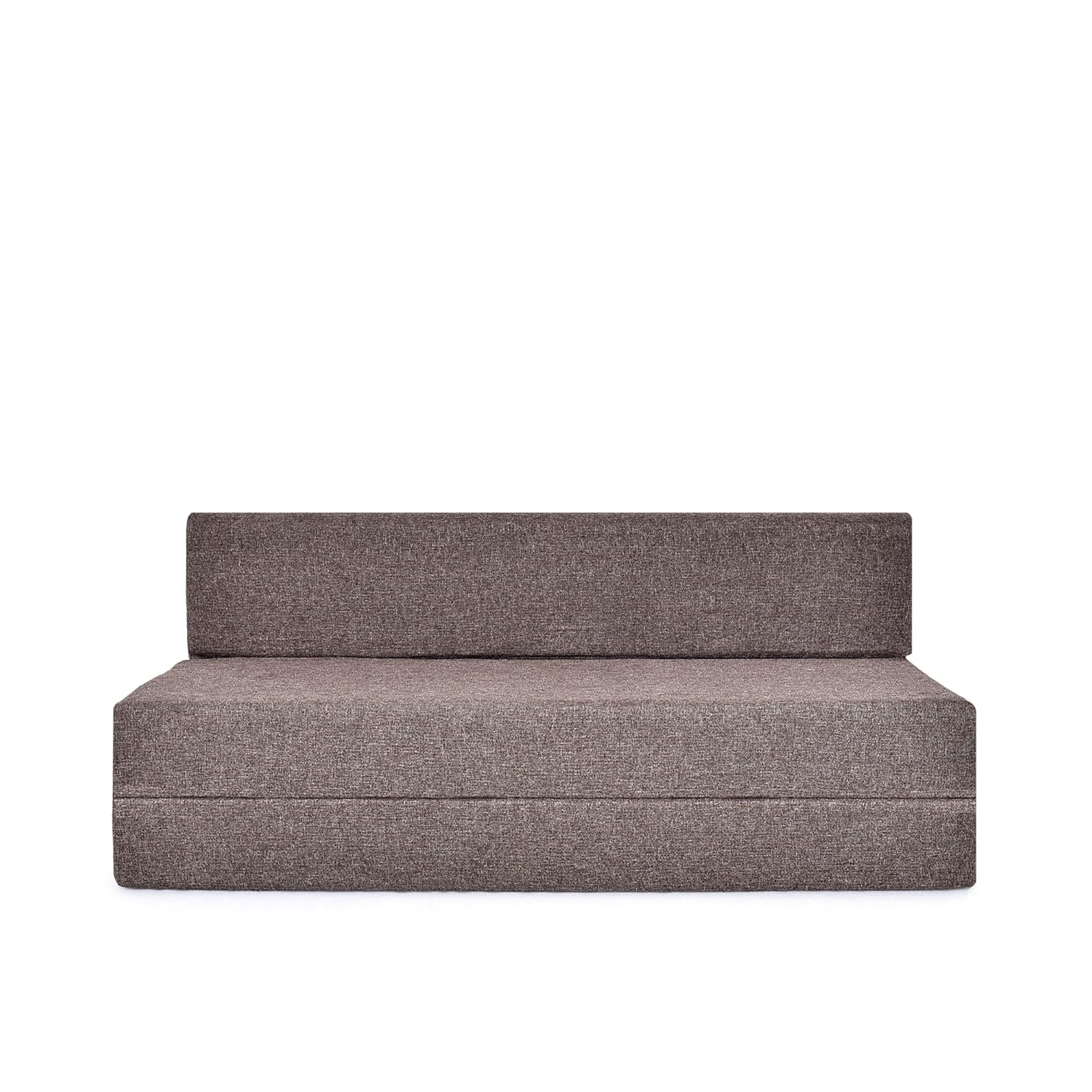 FRIENDS LIFE 5X6 Sofa Cum Bed for 3 Person 3 Seater Double Fold Out Sofa Cum Bed Color -Jute Coffee