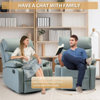 FRIENDS LIFE Cowhide Recliner Sofa 360° Swivel and 30° Rocking for Small Living Room,