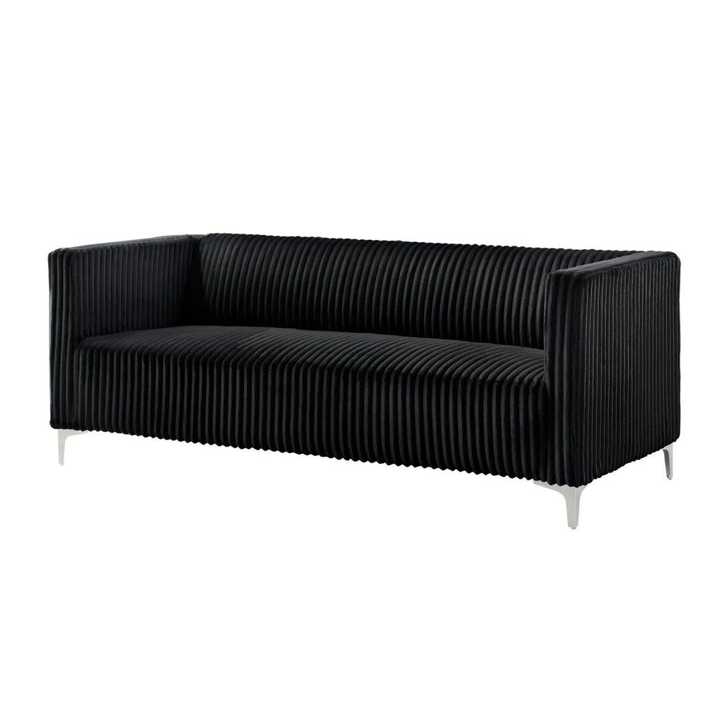 Chryssa Modern Tufted Design Sofa 3 Seater | Loveseat with Armrest, Metal Legs – Beige Living Room Sofa