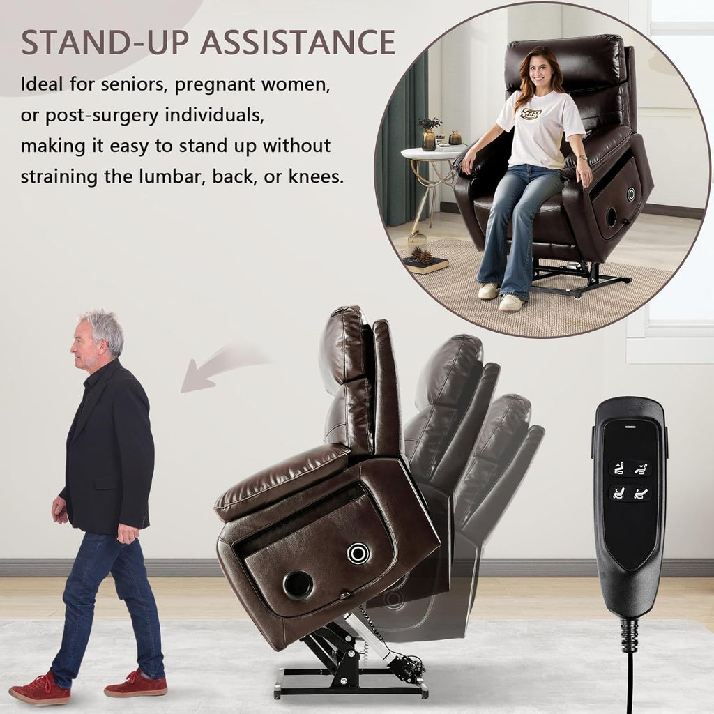Lift Recliner Sofa Chair | Reclining Chair with Adjustable Backrest & Footrest | Premium Fabric