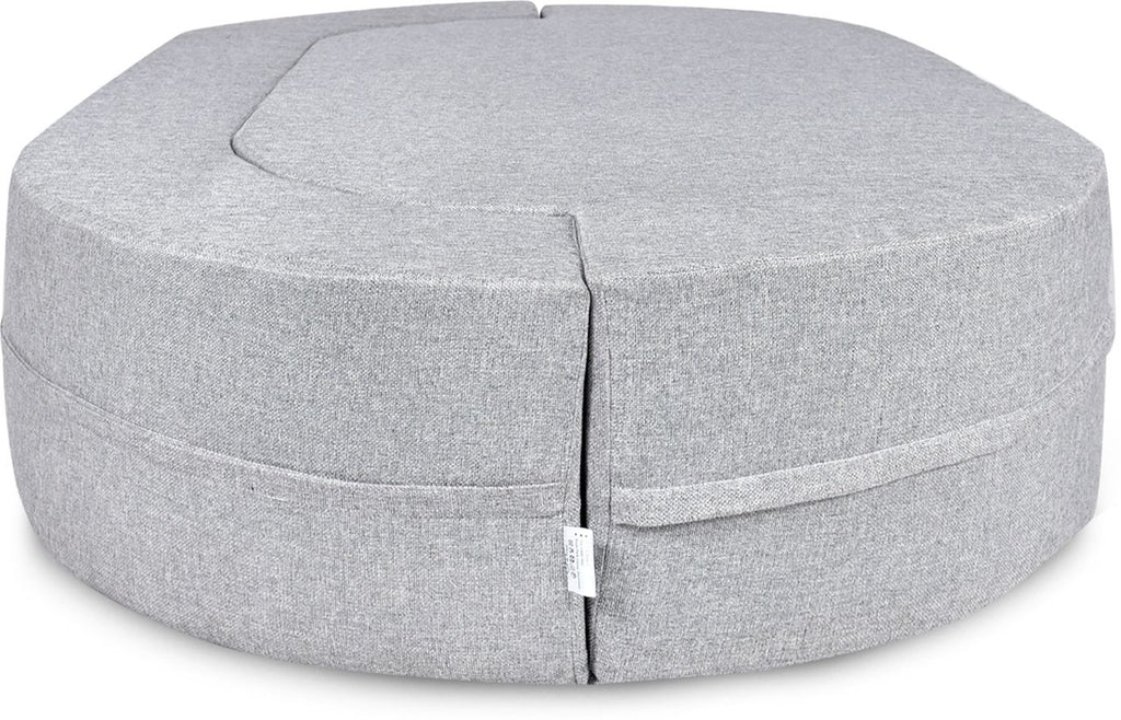 FRIENDS LIFE 3 Seater Sofa Cum Bed | 1 Years Warranty | Foldable Sofacum Bed | 3 Pillow | Jute Finish Fabric, Silver (47X72X14) inches Comfort for All Sofa Cum Bed for Living Room & Guests (N-FL5038)