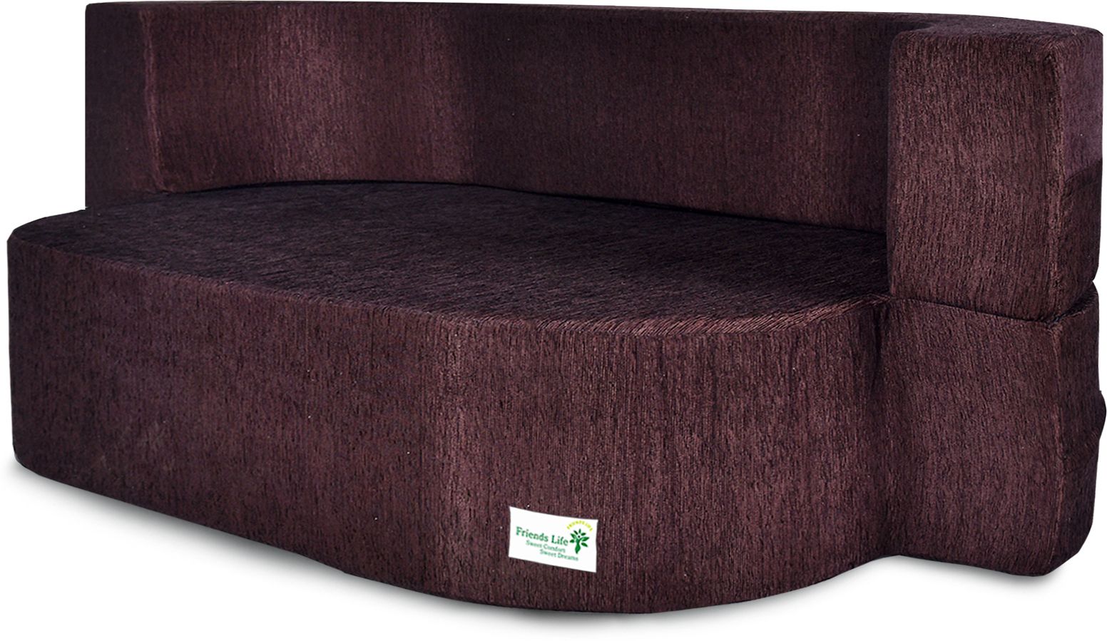 FRIENDS LIFE 3 Seater Sofa Cum Bed | 1 Years Warranty | Foldable Sofa cuma Bed | Jute Finish Fabric, Brown Comfort for All Sofa Cum Bed for Living Room & Guests (N-FL5030)