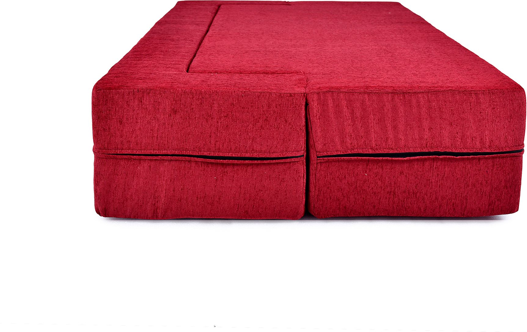 3 Seater Sofa Cum Bed | 1 Years Warranty | Foldable Sofacum Bed | 3 Pillow | Jute Finish Fabric, Maroon (C Type) inches Comfort for All Sofa Cum Bed for Living Room & Guests (N-FA083)