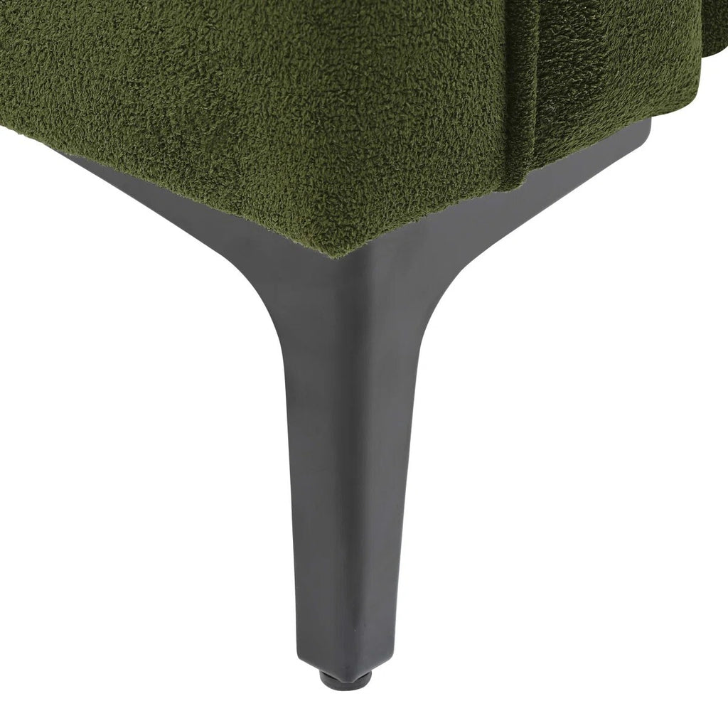 Devonaire Modern Tufted Design Sofa 3 Seater | Loveseat with Armrest and Metal Legs – Green Living Room Sofa