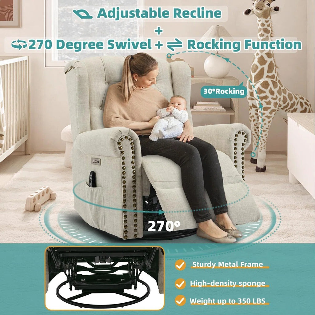 Recliner Sofa Chair | Plush Reclining Chair with Adjustable Backrest & Footrest | Premium Fabric