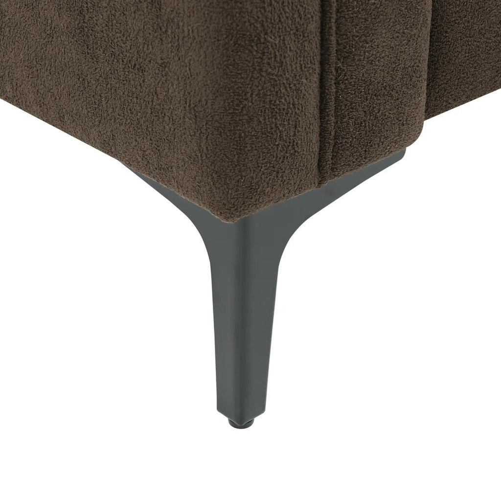 Devonaire Modern Tufted Design Sofa 3 Seater| Loveseat with Armrest, Metal Legs – Brown Living Room Sofa