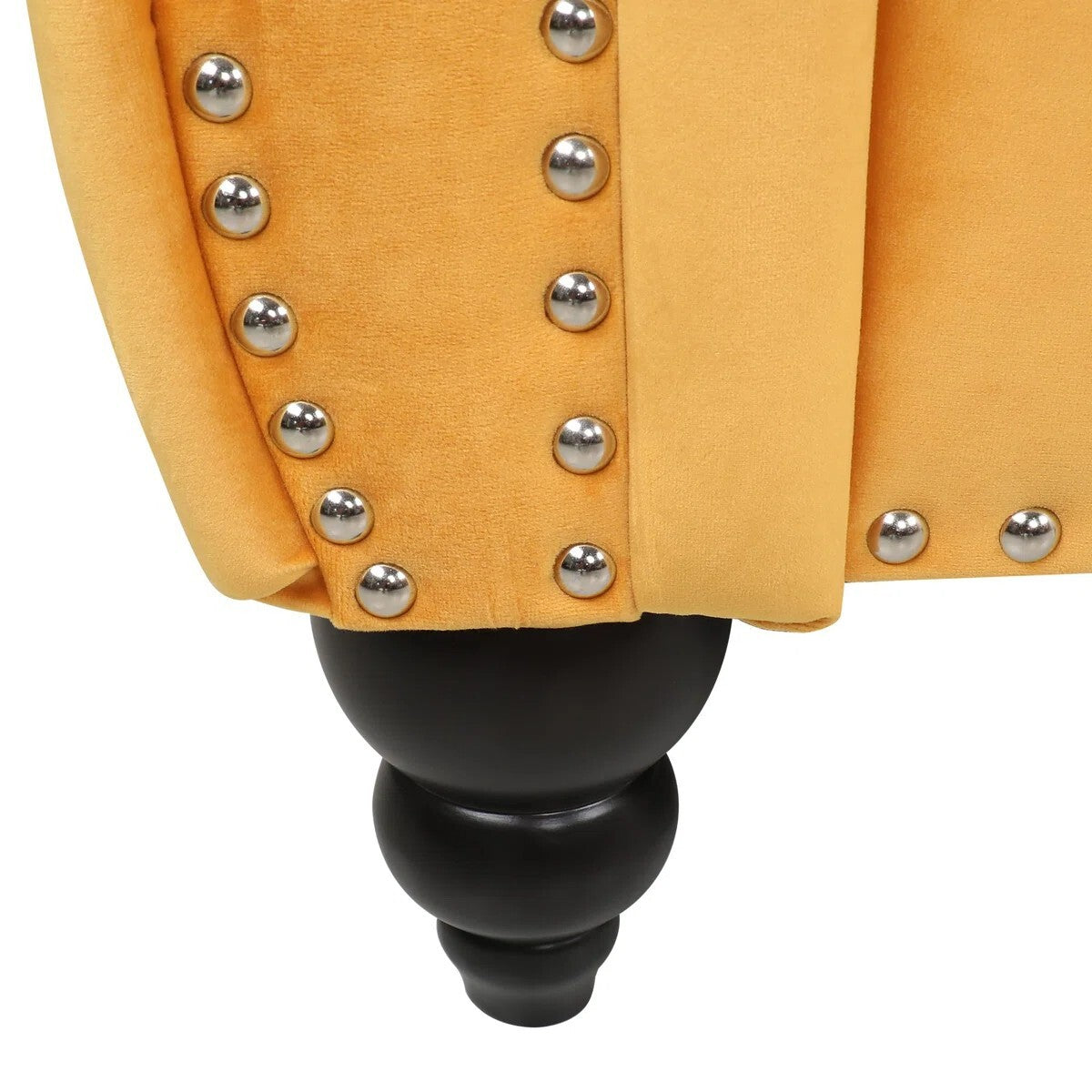 Adedapo Sofa 3 Seater Classic Tuxedo Design | Loveseat with Armrest, Cushions and Wood Legs – Sofa for Living Room Color Yellow