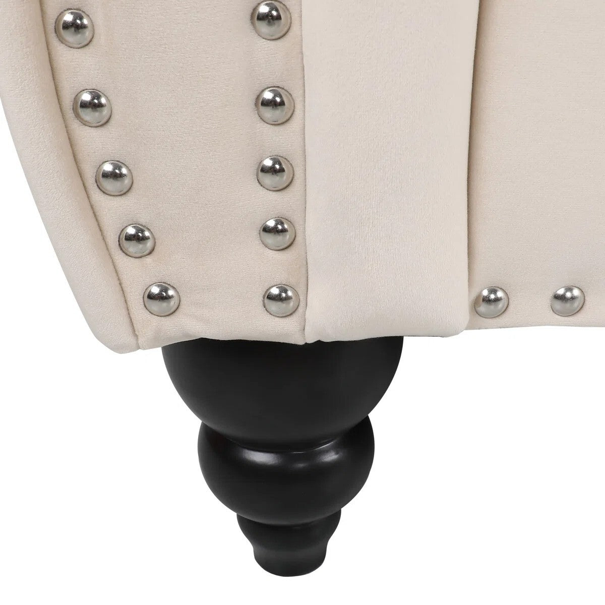 Adedapo Classic Tuxedo Design Sofa 3 Seater | Loveseat with Armrest, Cushions and Wood Legs – Beige Living Room Sofa