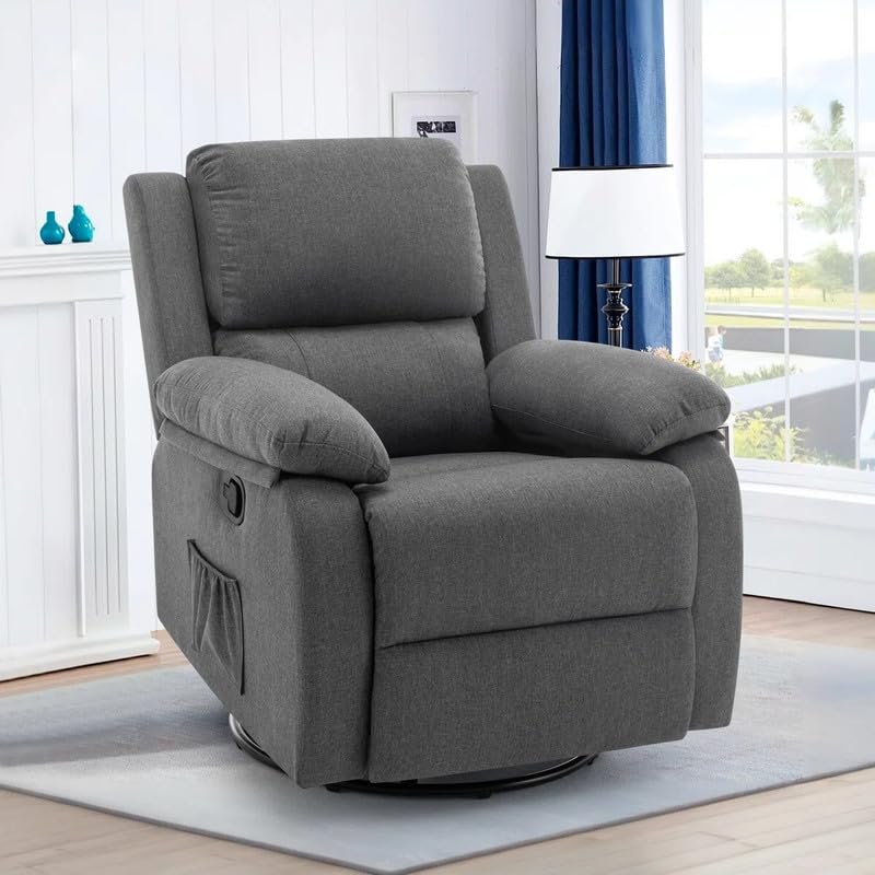 FRIENDS LIFE Recliner Chair, Manual Recliner, 360 Swivel and Rocking