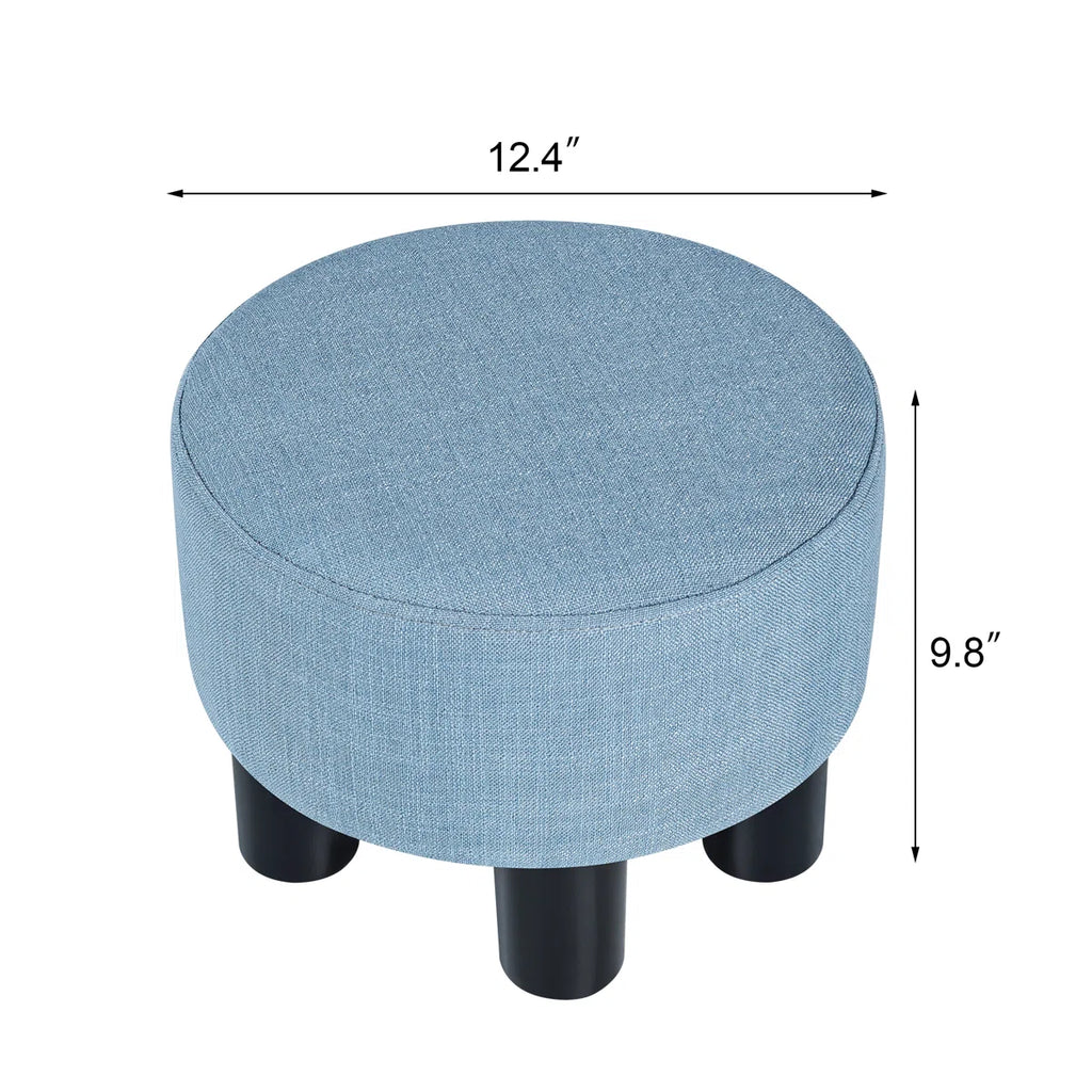 Flannel Small Footstool Puffy Round Ottoman