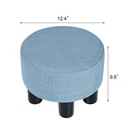 Flannel Small Footstool Puffy Round Ottoman