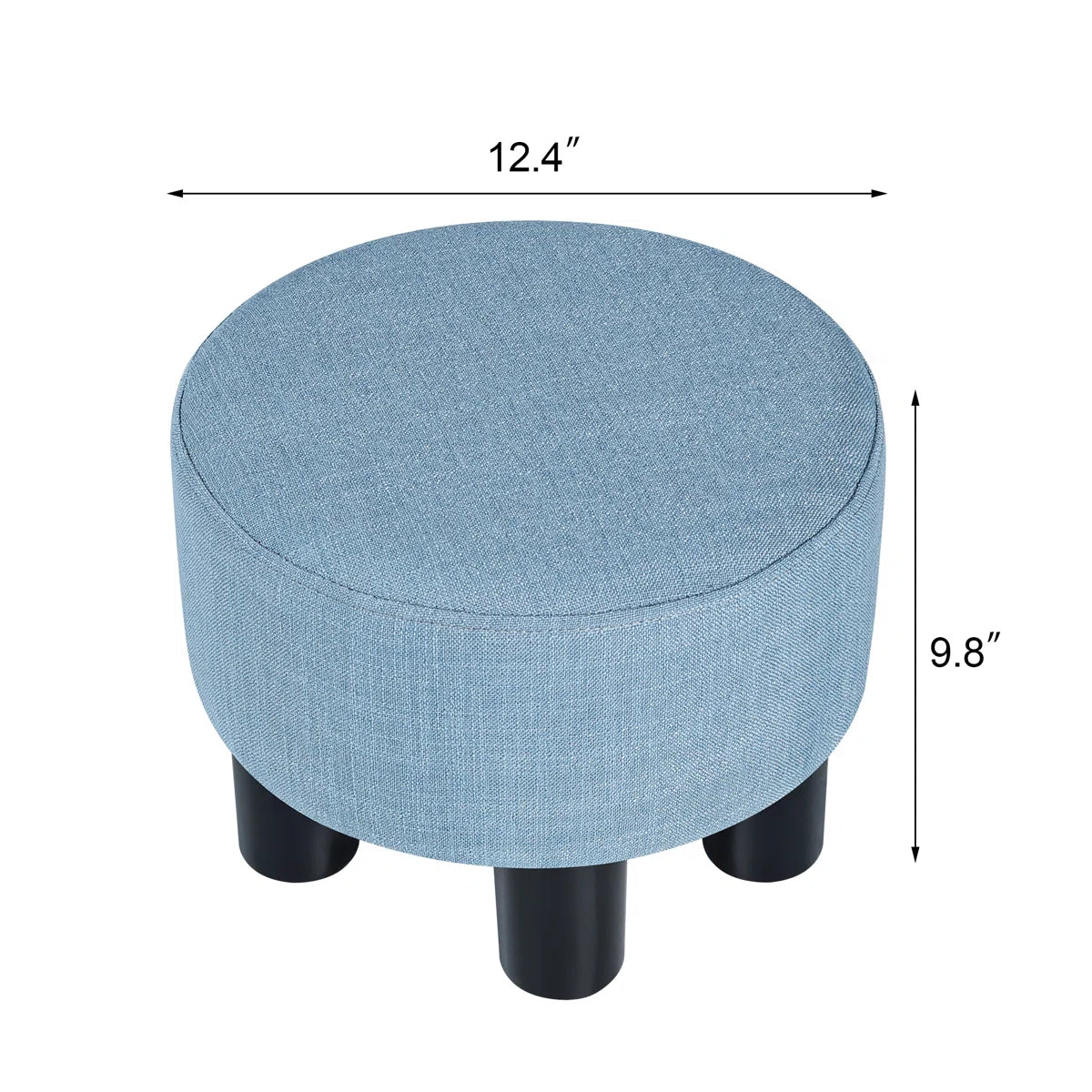 Flannel Small Footstool Puffy Round Ottoman