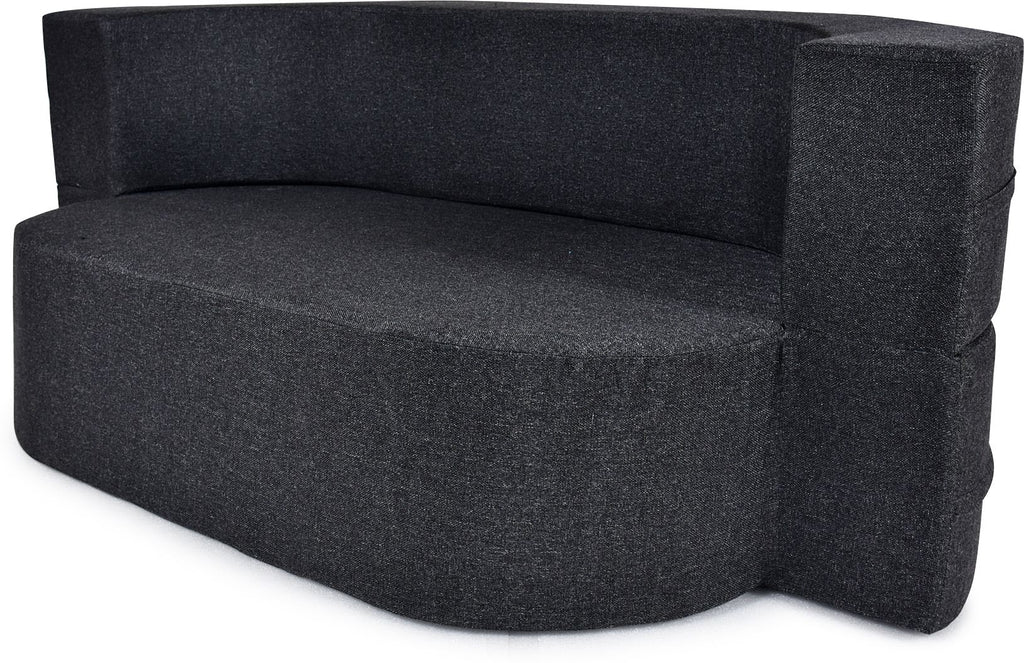 FRIENDS LIFE 3 Seater Sofa Cum Bed | 1 Years Warranty | Foldable Sofa cuma Bed | Jute Finish Fabric, Grey Comfort for All Sofa Cum Bed for Living Room & Guests (N-FL5020)
