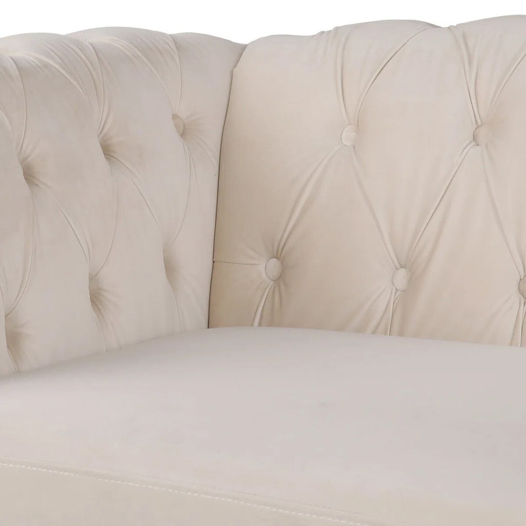 Adedapo Classic Tuxedo Design Sofa 3 Seater | Loveseat with Armrest, Cushions and Wood Legs – Beige Living Room Sofa
