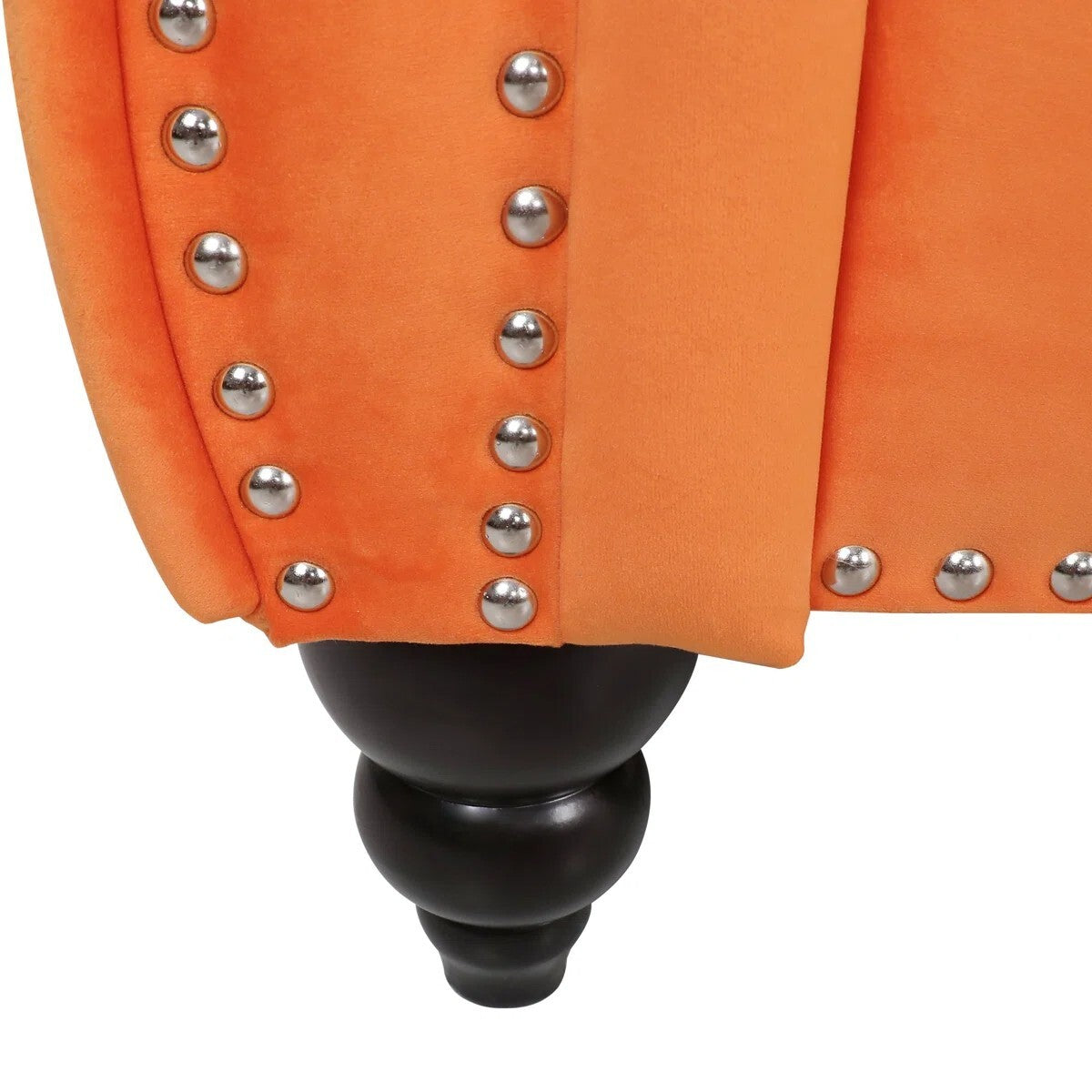 Adedapo Classic Tuxedo Design Sofa 3 Seater| Loveseat with Armrest, Cushions and Wood Legs – Orange Living Room Sofa