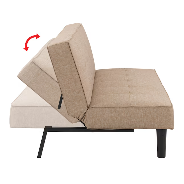 Cyrus Sofa Bed Contemporary Made of Luxurious High Density Foam Modern Polyester Twin Futon Sofa Bed Color - Beige