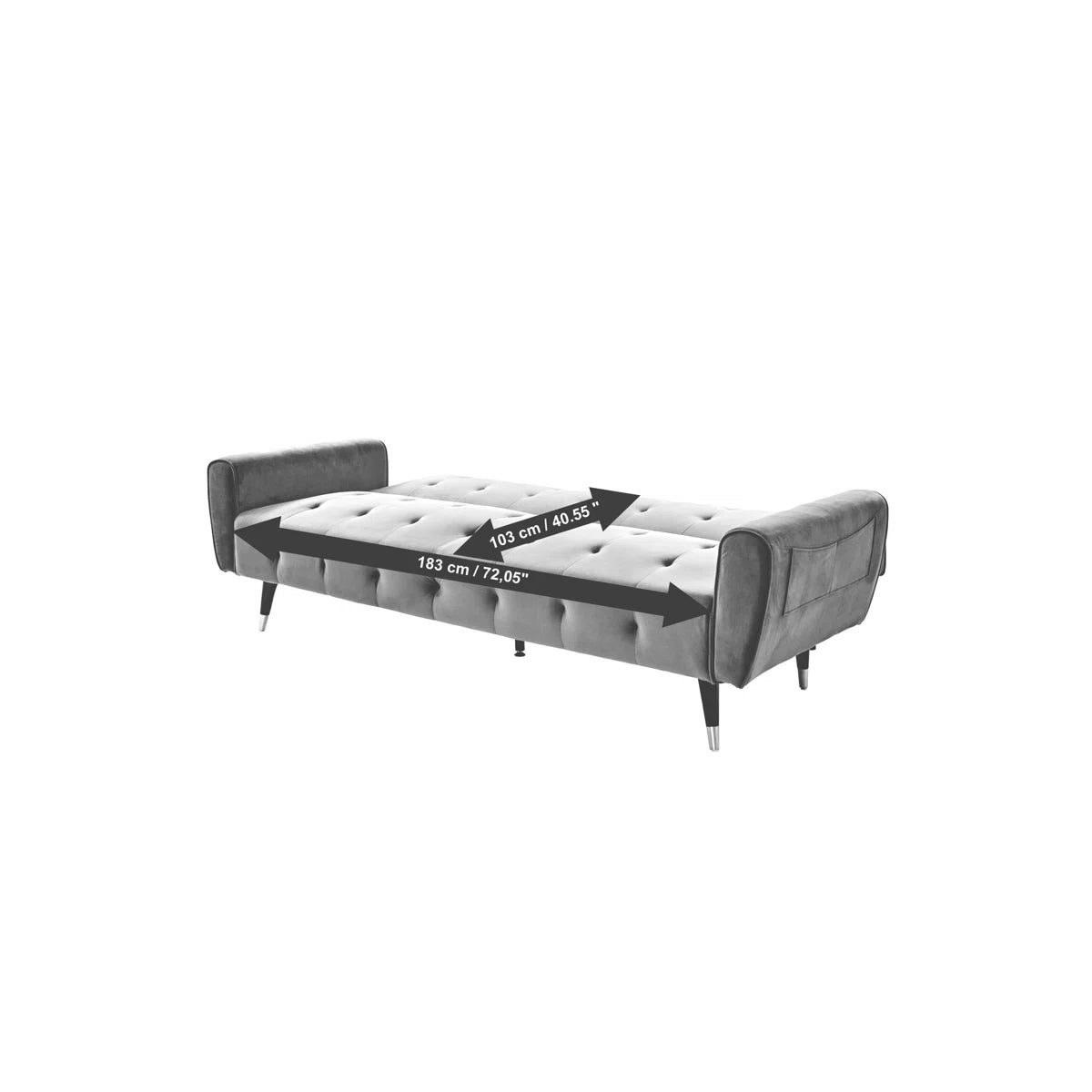 Shiflet 3 Seater Clic Clac Sofa Bed in Wooden