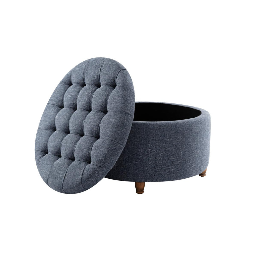 Noelle 28" Ottoman with Storage Pouf Stool for Sitting and Footrest Stool