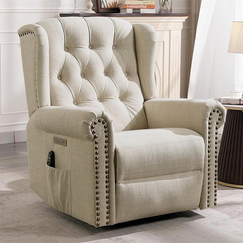 FRIENDS LIFE Power Swivel Rocking Glider Recliner Chair with Electric Rocker Nursery Reclining Chair