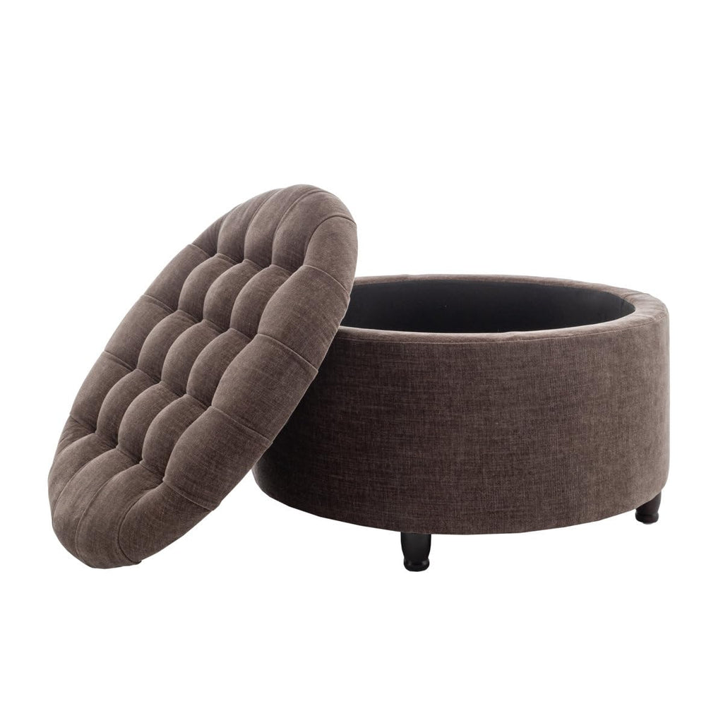 Noelle 28" Ottoman with Storage Round Pouf