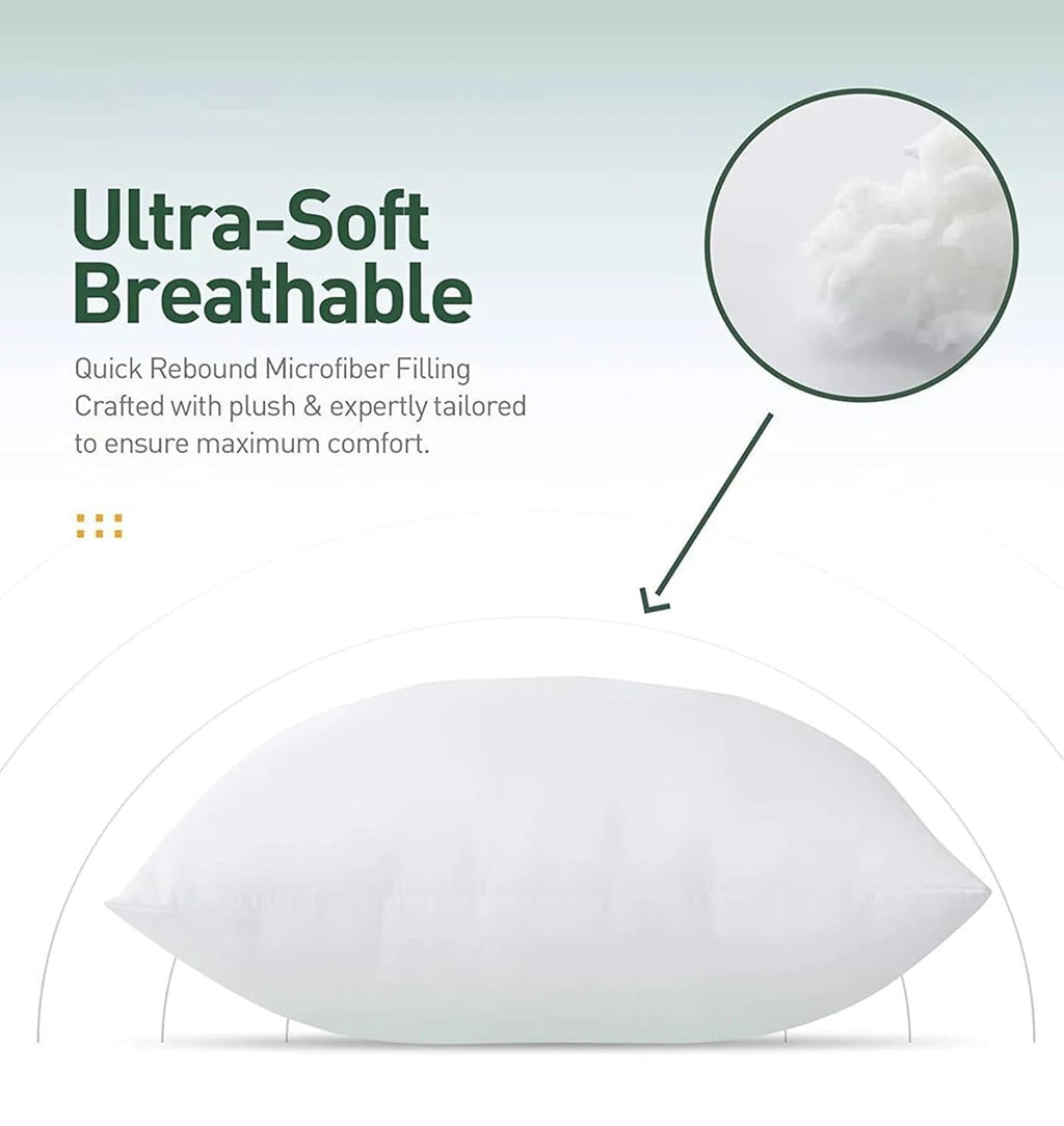 Reliance White Fabric Pillow, Cushions for Sofa Pillow 16x16 inches