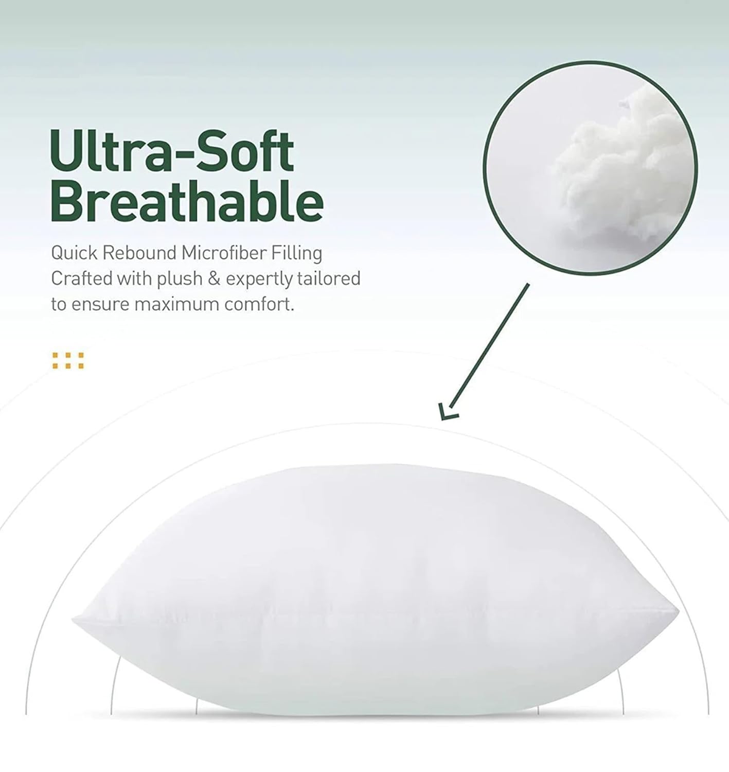 Reliance White Fabric Pillow, Cushions for Sofa Pillow 16x16 inches