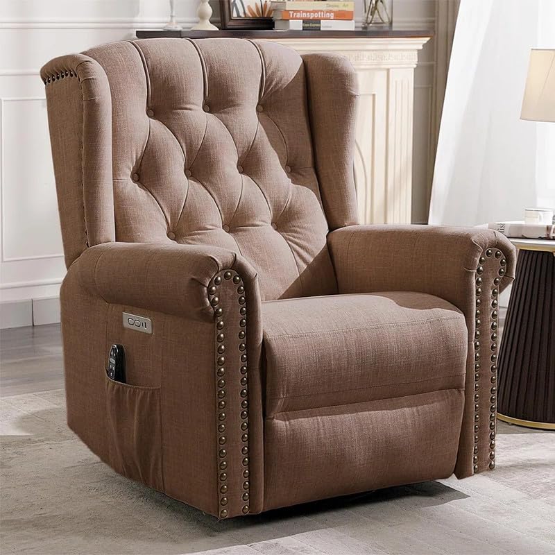 FRIENDS LIFE Power Swivel Rocking Glider Recliner Chair with Electric Rocker Nursery Reclining Chair