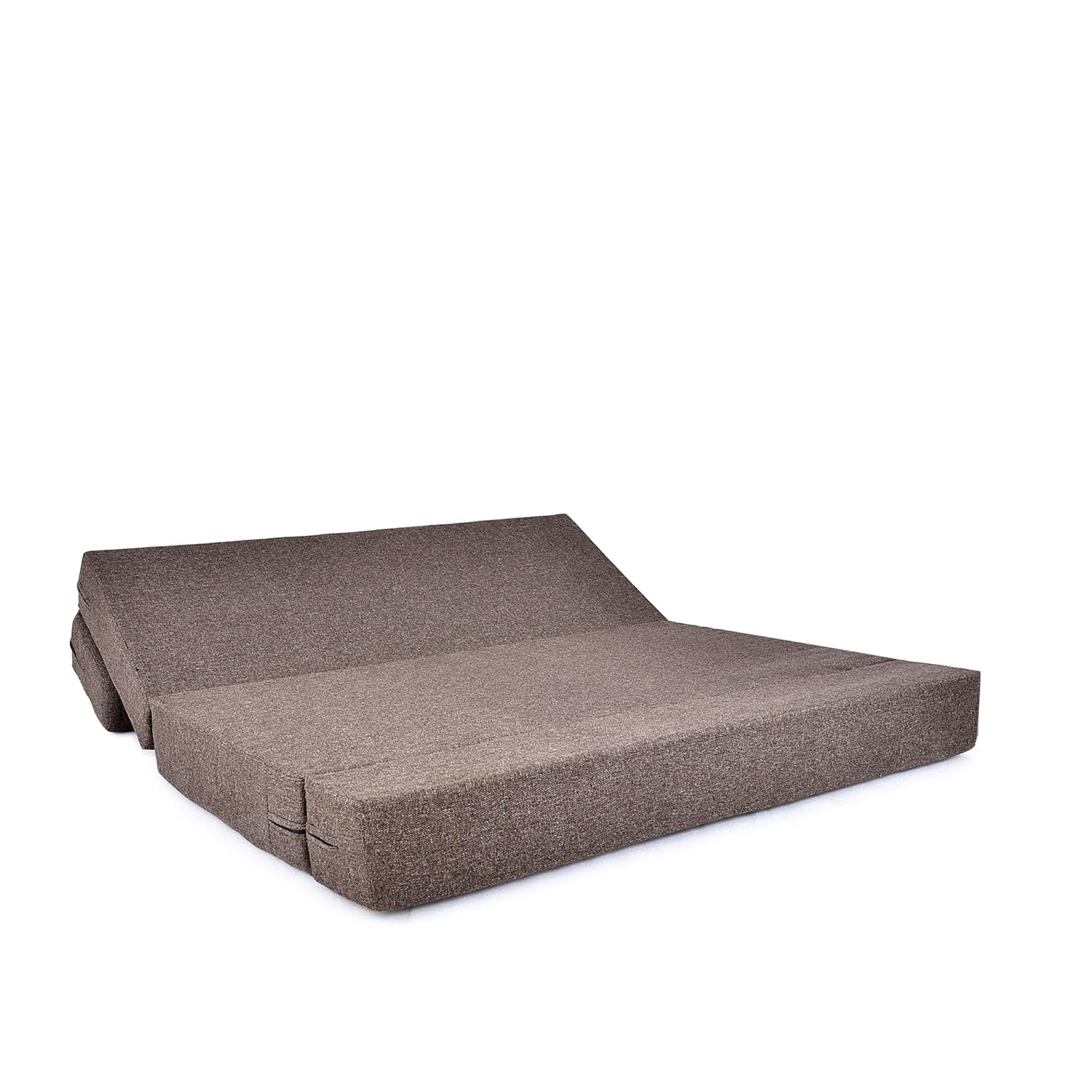 FRIENDS LIFE 5X6 Sofa Cum Bed for 3 Person 3 Seater Double Fold Out Sofa Cum Bed Color -Jute Coffee