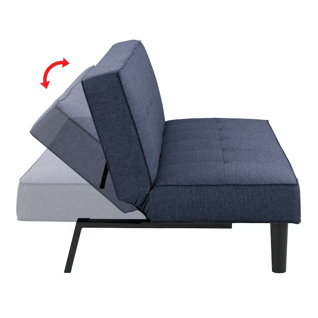 Cyrus Sofa Cum Bed Contemporary Made of Luxurious High Density Foam Modern Polyester Twin Futon Sofa Bed Color - Blue