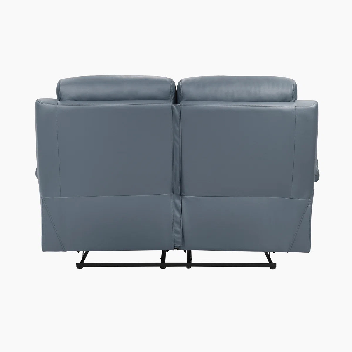 Loveseat Recliner Sofa 2 Seater Reclining Chair with Footrest Color Cream White (Blue)