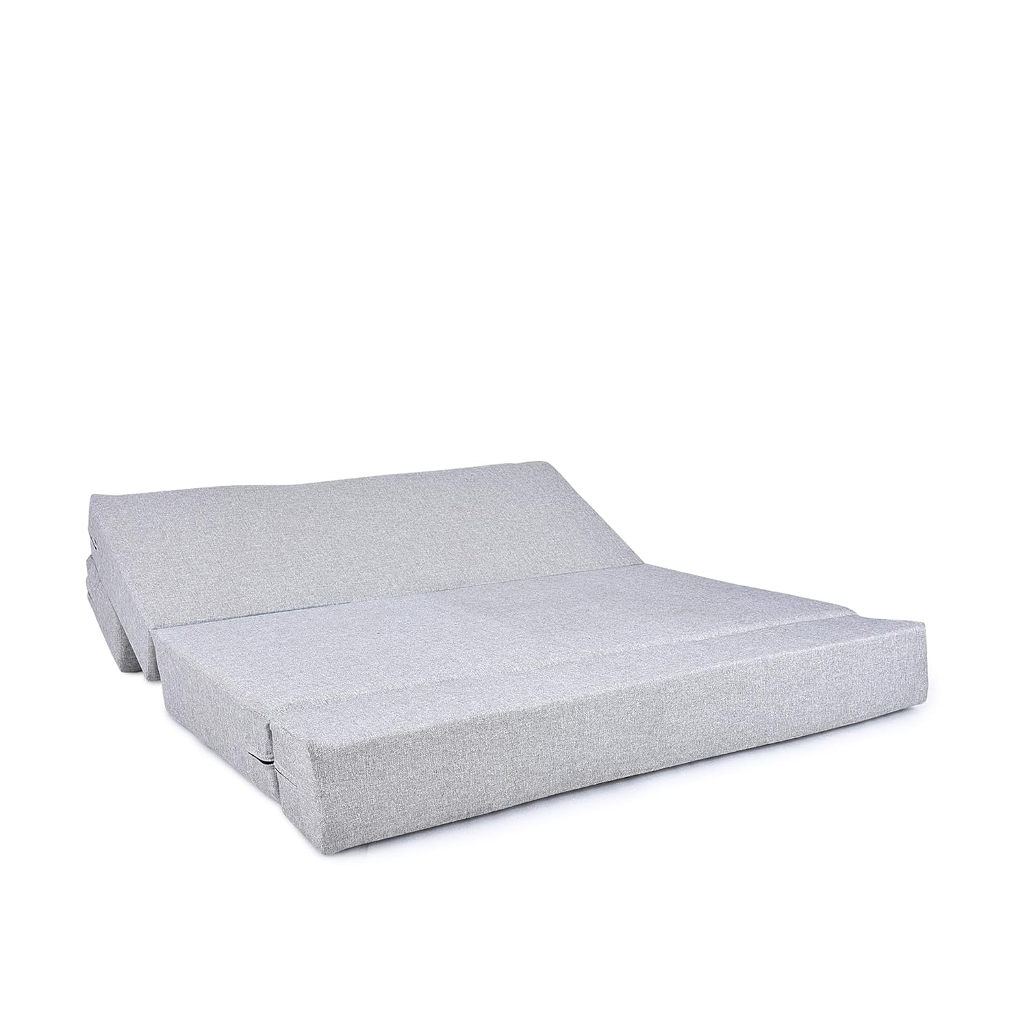 FRIENDS LIFE 5X6 Sofa Cum Bed for 3 Person 3 Seater Double Fold Out Sofa Cum Bed Color -Silver Jute