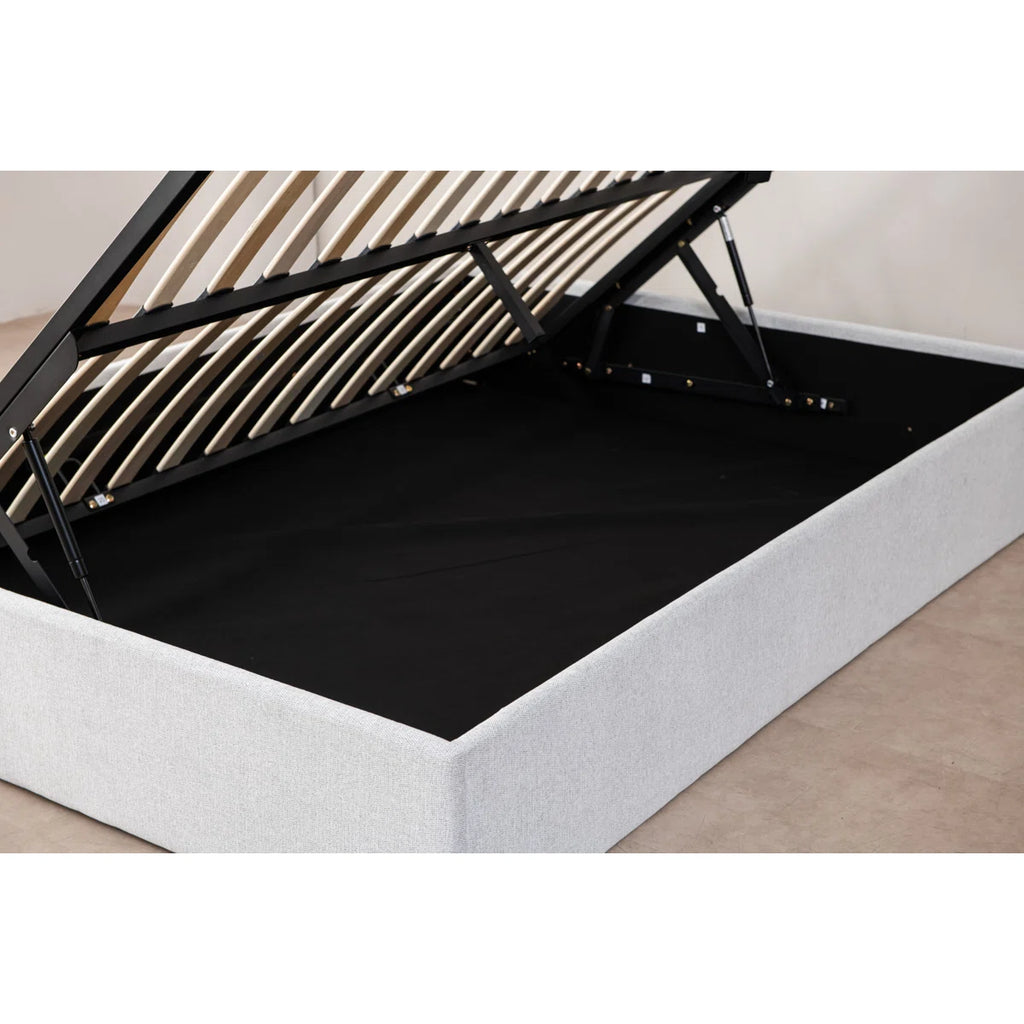 Aristedes Side Lift Up Platform Storage Bed Off White