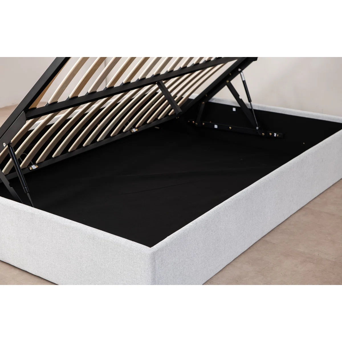 Aristedes Side Lift Up Platform Storage Bed Off White