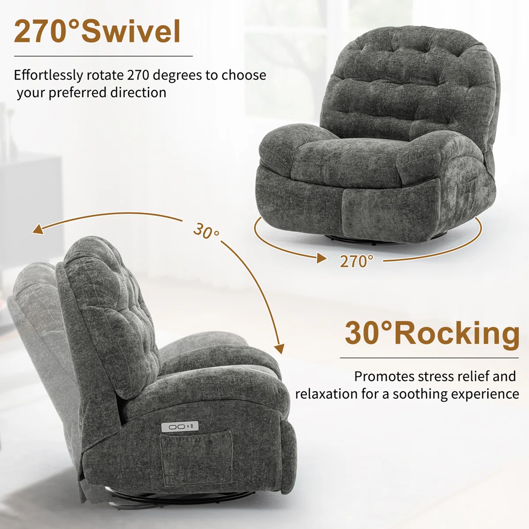 FRIENDS LIFE Recliner Sofa 1 Seater, Electric Recliner Chair,
