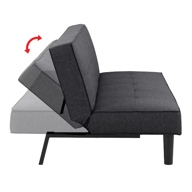Cyrus Sofa Cum Bed Contemporary Made of Luxurious High Density Foam Modern Polyester Twin Futon Sofa Bed Color - Grey