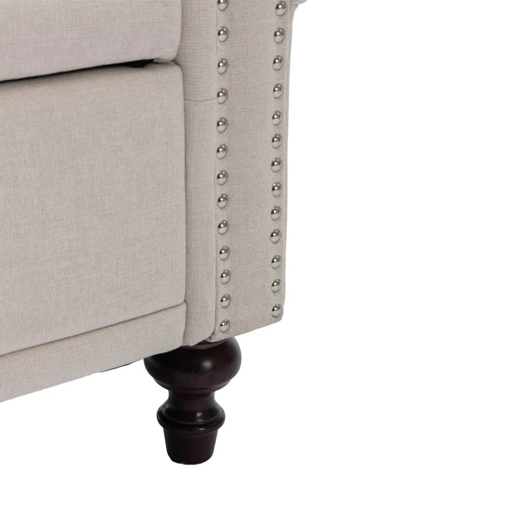 FRIENDS LIFE Segmented Storage Compartments Bedroom Bench, Ottoman Storage Bench | Velvet/Line Fabrics Multipurpose Settee for Living Room Casual Rectangular Color Beige