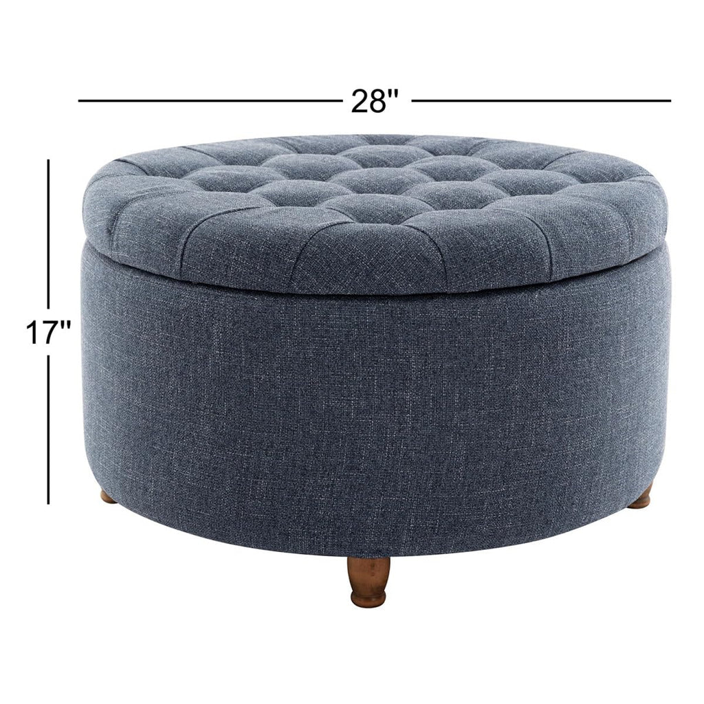 Noelle 28" Ottoman with Storage Pouf Stool for Sitting and Footrest Stool